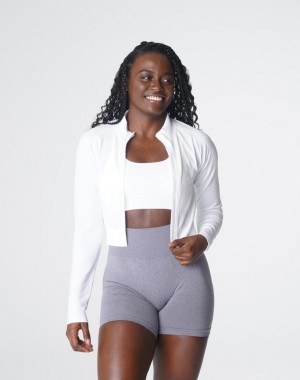 NVGTN Divine Seamless Zip Up Naisten Huppari Valkoinen | FI364MQ