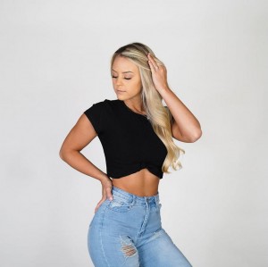 NVGTN Don't Get It Twisted Tee Naisten Topit Mustat | FI323AH